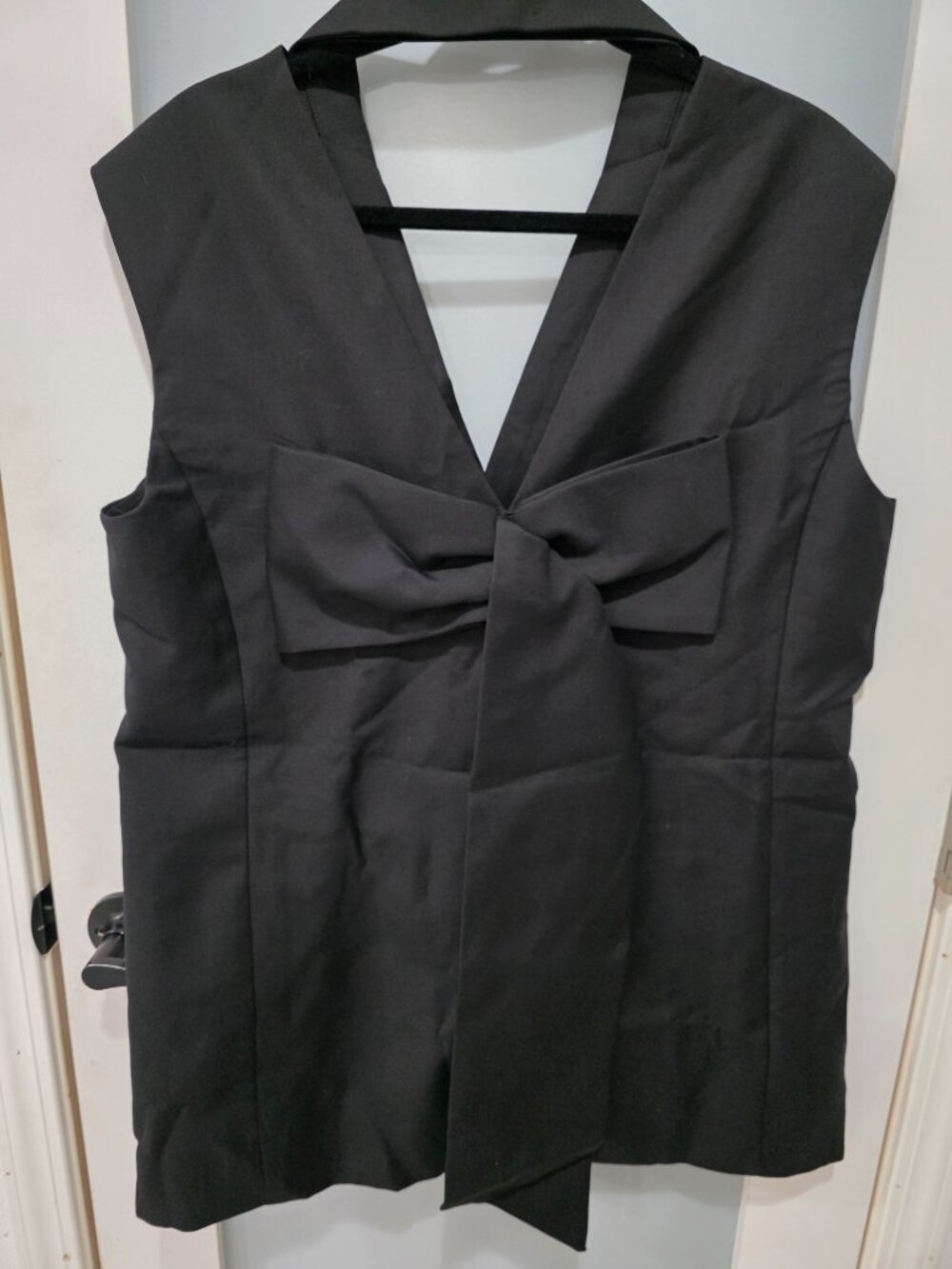 Black Sleeveless Blazer Dress – Double Breasted Formal Mini - Picture 5 of 9